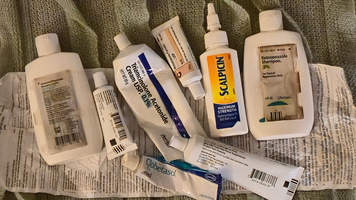 Steroid creams and other medications for skin and scalp