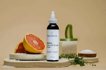 Face &amp; Scalp Elixir dropper showing natural antifungal relief – Epicderma